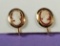Vintage 10k Gold Cameo Screwback Earrings
