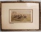 George Baxter Needle Box Miniature Horse Race Print In Gilt Frame