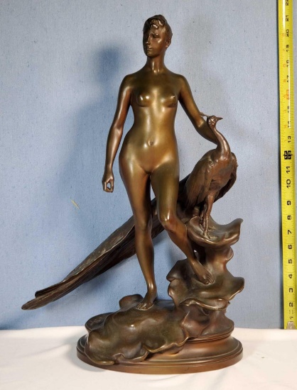 Jean Alexandre Joseph Falguiere, Art Bronze "Junon et Paon." (Juno And The Peacock)