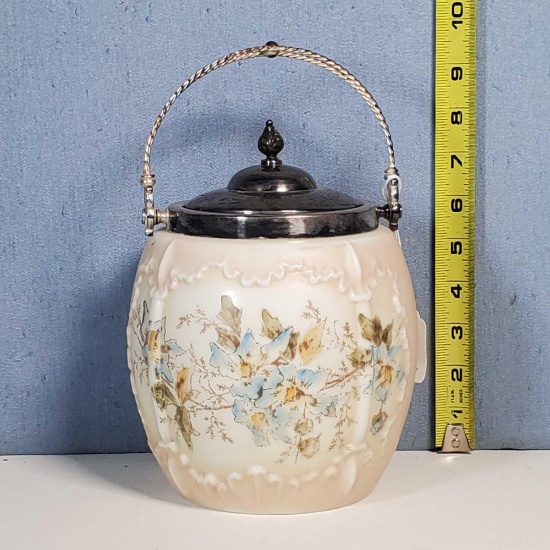Wavecrest Biscuit Jar with Silver Plate Mount