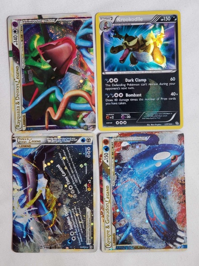 Pokemon Secret Rare Krookodile and 3 2010 Ultra Rare Legend Holo Foil NM Cards