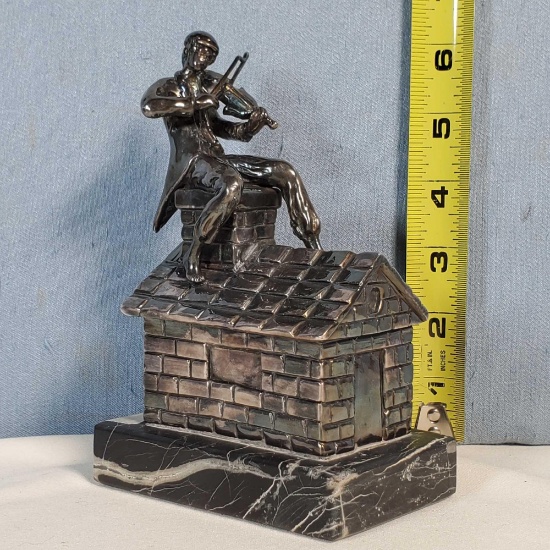 6" Fiddler on the Roof Weighted Sterling Figure on Marble Base