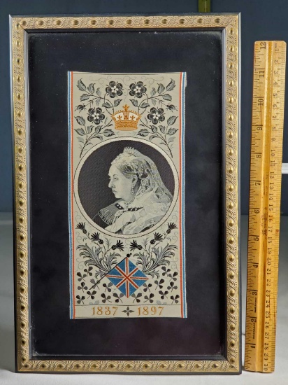 1897 Queen Victoria Diamond Jubilee Framed Stevengraph
