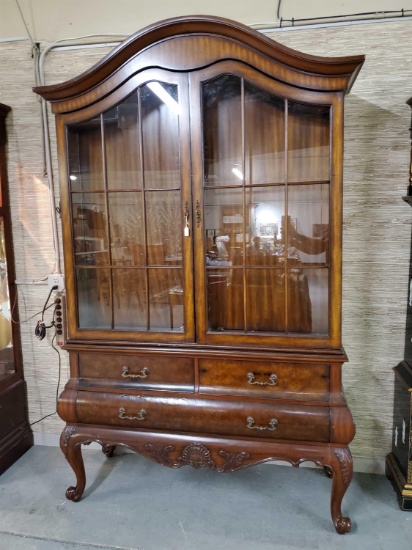 Two Piece (Top & Base) Regency Styled Maitland-Smith "Screen" Television Armoire
