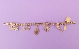 14k Gold Charm Bracelet with 14k Gold Charms