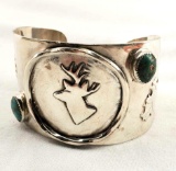 Native American Sterling Silver & Turquoise Cuff Bracelet