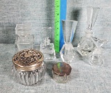 Collection of Vintage Dresser Jars & Crystal Perfumes