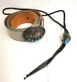 Native American Sterling Silver Bolo & Belt Buckle