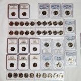 18 High Graded Clad State Quarters plus 1999, 2000 and 20001 P and D Ungraded Sets