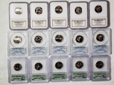 15 PR69 DCAM/ PF 69 Ultra Cameo State Quarter Sets of 1999-S, and 2005-S