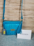New with Tag Turquoise Brahmin Leather Crossbody Bag
