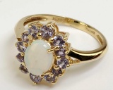 14k Gold Opal & Amethyst Ring