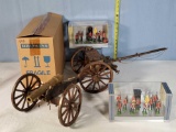 2 Britains Boxed 8701 Color Party Sets and Larger Scale Field Cannon and Limber Model