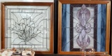 2 Framed Staind And Leaded Glass Windows