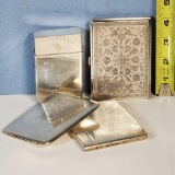 3 Sterling Cigarette Cases, and Cigarette Pack Box
