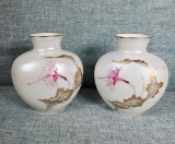 Pair of H&B Selb Bavaria Heinrich Hand Painted Vases