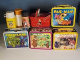 5 Vintage Lunch Boxes and 3 Thermoses