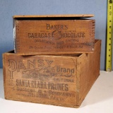 2 Vintage Wood Food Crates
