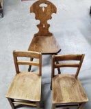 3 Antique Wood Chairs