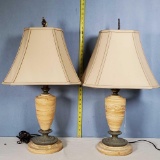 Pair of Marble Base Lamps