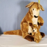 STEIFF Plush Kangaroo and Joey Stuffed Animals