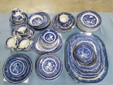 80+ Pcs Mixed Maker and Condition Blue Willow China with Serving Dishes