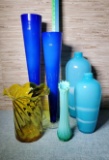6 Pcs. of Contemporary & Vintage Glass Vases