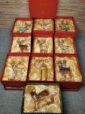 10 Dept. 56 Jeweled Reindeer Boxes with Boxes