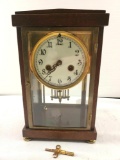 Waterbury Wood & Crystal Regulator Shelf Clock