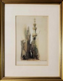 David Roberts Hand Colored Etching 