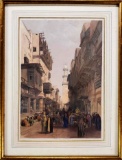 Framed And Matted David Roberts Hand Colored Etching 