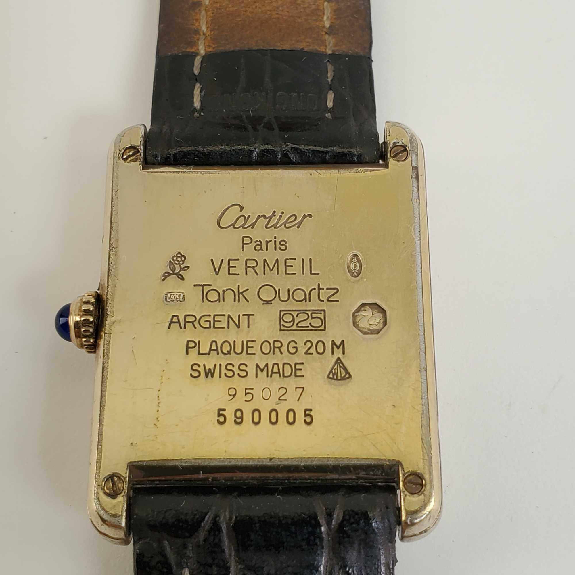 Cartier Paris Vermeil Tank Quartz Argent 925 | Proxibid