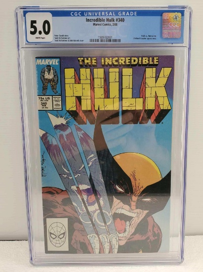 Marvel Comic Book The Incredible Hulk # 340 Feb CGC Grade 5.0