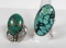 2 Native American Sterling Silver Turquoise Rings