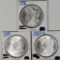 3 UNC or Near Uncirculated Morgan Dollars with Original Brilliant Luster - 1882-S, 1885 and 1886