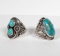 2 Native American Sterling Silver Turquoise Rings