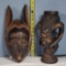Hand Carved Wood African Yaule Baure Mask and Head Form Vessel