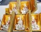 5 Porcelain Quan Yin on Carp Statues in Satin Lined Storage and Presentation Boxes