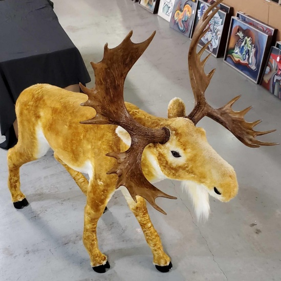 61" Tall x 66" Long Stuffed Animal Moose Display