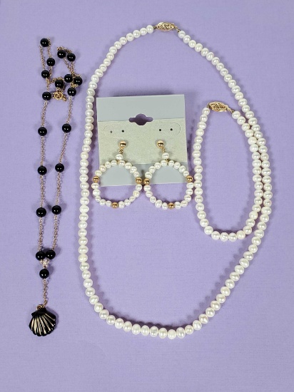 Pearl & Onyx Jewelry with 14k Gold