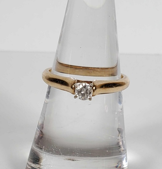 1/5 Carat Diamond 10k Yellow Gold Engagement Ring
