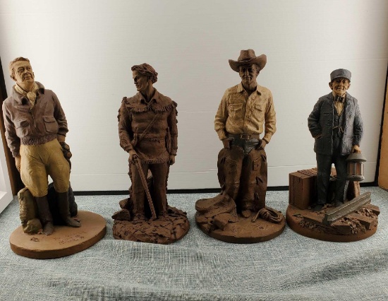 4 Tom Clark 11"-12" Western Figures (Thomas F. Clark Gnomes) Cairn Studio, LTD