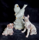 3 Animal Porcelain Figurines