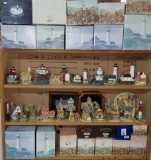 26 David Winters Cottages and Harour Light Light House Figurines, Most with Boxes