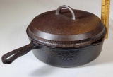 Vintage GRISWOLD HAMMERED Cast Iron 2028 SKILLET Frying Pan No 8 with Hinged  LID