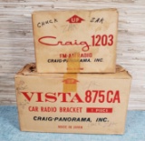 New in Opened Boxes Vintage Craig FM-AM Car Radio & Mounting Bracket