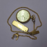 Waltham Pocket Watch. A.W.W.Co., Size 16s, Model 1908 With Gold Filled Chain & Folding Knife Fob
