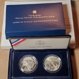 2001 US Mint America Buffalo Smithsonian Museum of the American Indian Commemorative 2 Coin Set
