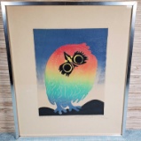 Pencil Signed Owl Lithograph by Motoi Oi