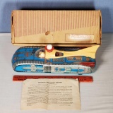 Lemerazu Hungary Vintage Interkozmosz Atomic Space Car Tin Litho Battery Op Toy with Box